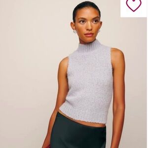 NEW with tags Reformation Saga Sleeveless Turtleneck Sweater – Light Gray